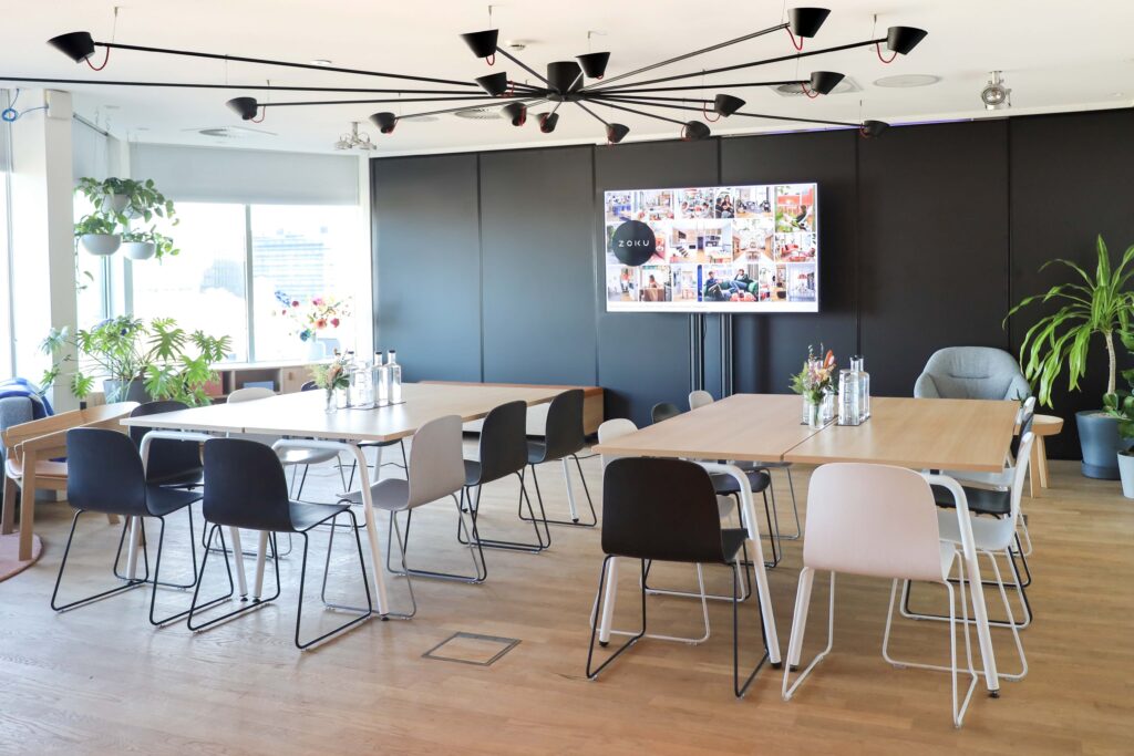 13 Zoku Amsterdam M&E - Think Big Room (1_4 Event Space) - Cabaret Setup